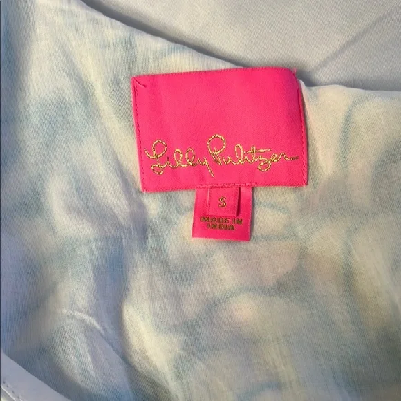 Lilly Pulitzer Addilyn One Shoulder Dress Blue Tropical Swirl Eyelet S - Picture 5 of 8